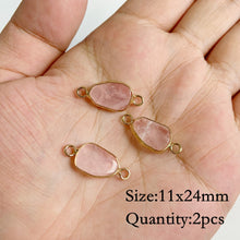 Load image into Gallery viewer, Natural Rose Quartz; Pendant; Bracelet; Charms for Jewelry Making; Earring Accessory