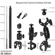 Load image into Gallery viewer, Motorcycle Camera Holder; Bracket Clamp Mount; Invisible Selfie Stick; Bike