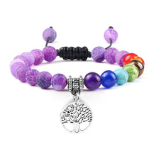 Load image into Gallery viewer, Chakra Life Tree Healing Bracelets (some adjustable); Natural Stone; Reiki; Yoga; Meditation