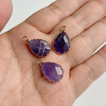Load image into Gallery viewer, Natural Purple Crystal Quartz Stone Amethyst; Pendant; Earring; Charm for Handmade Jewelry Making
