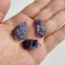 Load image into Gallery viewer, Natural Purple Crystal Quartz Stone Amethyst; Pendant; Earring; Charm for Handmade Jewelry Making