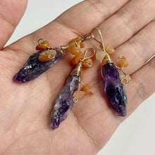 Load image into Gallery viewer, Natural Purple Crystal Quartz Stone Amethyst; Pendant; Earring; Charm for Handmade Jewelry Making