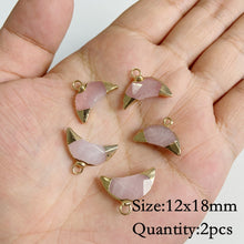 Load image into Gallery viewer, Natural Rose Quartz; Pendant; Bracelet; Charms for Jewelry Making; Earring Accessory