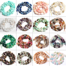 Load image into Gallery viewer, 8-10mm Natural Irregular Amazonite Apatite Larimar Quartz Gem Stone Beads