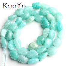 Load image into Gallery viewer, 8-10mm Natural Irregular Amazonite Apatite Larimar Quartz Gem Stone Beads