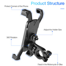 Load image into Gallery viewer, RAXFLY Motorcycle/ Bicycle Cell Phone Holder; iPhone/ Android; Handlebar Clip Mount Bracket