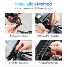 Load image into Gallery viewer, RAXFLY Motorcycle/ Bicycle Cell Phone Holder; iPhone/ Android; Handlebar Clip Mount Bracket