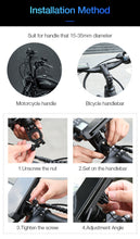 Load image into Gallery viewer, RAXFLY Motorcycle/ Bicycle Cell Phone Holder; iPhone/ Android; Handlebar Clip Mount Bracket