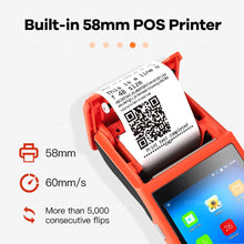 Load image into Gallery viewer, PDA POS Handheld device Pos terminal built in thermal bluetooth printer 58mm wifi Android Rugged PDA Barcode Camera Scaner 1D 2D