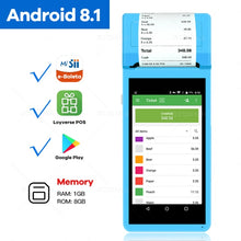 Load image into Gallery viewer, PDA POS Handheld device Pos terminal built in thermal bluetooth printer 58mm wifi Android Rugged PDA Barcode Camera Scaner 1D 2D