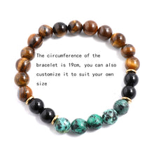 Load image into Gallery viewer, 8mm Yellow Tiger Eyes Turquesa Africana Black Onyx Japamala Set Meditation Yoga Spirit Jewelry 108 Mala Beaded Tassel Necklace