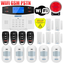 Load image into Gallery viewer, IOS Android APP Wired Wireless Home Security Tuya WIFI PSTN GSM Alarm System Intercom Remote Control Autodial Siren Sensor Kit