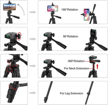 Load image into Gallery viewer, DSLR Flexible Tripod Extendable Travel Lightweight Stand Remote Control For Mobile Cell Phone Mount Camera Gopro Live Youtube