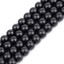 Load image into Gallery viewer, Smooth Black Agates Natural Stone Beads For Jewelry Making Round Onyx Loose Beads 4 6 8 10 12mm Diy Bracelet Necklace 15inches