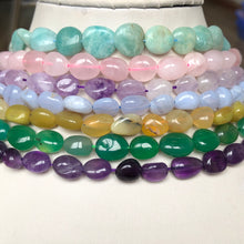 Load image into Gallery viewer, 8-10mm Natural Irregular Amazonite Apatite Larimar Quartz Gem Stone Beads