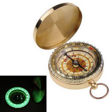 Load image into Gallery viewer, Camping Hiking compass Portable Brass Pocket Golden Navigation for Outdoor Activities Pointing Guide
