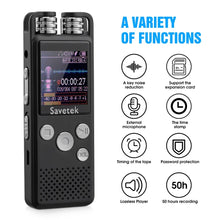 Load image into Gallery viewer, Professional Voice Activated Digital Audio Voice Recorder 8GB 16GB 32G USB Pen Non-Stop 80hr Recording PCM Support TF-Card
