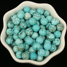 Load image into Gallery viewer, Natural Beads Smooth Turquoises Blue Howlite Round Stone Bead for Jewelry Making DIY Bracelet Accessories 15&#39;&#39; 4-12mm
