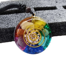Load image into Gallery viewer, Orgonite Pendant Necklace; Energy Generator EMF Protection; Healing Crystal; Sacred Geometry Chakra
