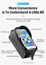 Load image into Gallery viewer, ROCKBROS Bicycle Bag; Waterproof; Touch Screen Cycling; Top Front Frame; 6.5 Phone Case
