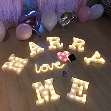 Load image into Gallery viewer, Qixi Confession Valentine&#39;s Day Birthday Surprise Proposal Led Letter Lamp Romantic Room Layout Bedroom Decoration Props
