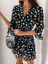 Load image into Gallery viewer, Fashion European and American-Style V-neck Heart Printing Dress
