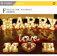 Load image into Gallery viewer, Qixi Confession Valentine&#39;s Day Birthday Surprise Proposal Led Letter Lamp Romantic Room Layout Bedroom Decoration Props

