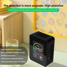 Load image into Gallery viewer, 5 In 1 Digital Air Quality Detector CO2 HCHO TVOC Temperature Humidity Monitor Tester Carbon Dioxide LCD Rechargeable Detector
