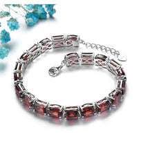 Load image into Gallery viewer, Natural Red Garnet Sterling Silver Bracelet 38.5 Carats Genuine Gemstone Luxury Gorgerous Fine Jewelrys S925 Anniversary Gifts
