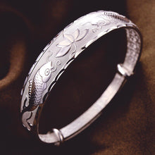 Load image into Gallery viewer, New 999 Sterling Silver Pisces Lotus Bracelet; Bangle for Women
