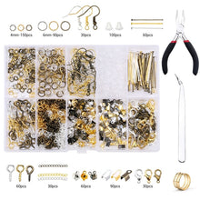 Load image into Gallery viewer, Alloy Accessories Jewelry Findings Set Jewelry Making Tools Copper Wire Open Jump Rings Earring Hook Jewelry Making Supplies Kit
