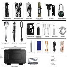 Load image into Gallery viewer, 60 In 1 Multifunction Survival Kit; Outdoor Emergency Camping Equipment; First Aid SOS for Wilderness Adventure
