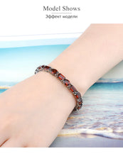 Load image into Gallery viewer, Natural Red Garnet Sterling Silver Bracelet 38.5 Carats Genuine Gemstone Luxury Gorgerous Fine Jewelrys S925 Anniversary Gifts
