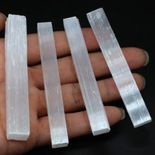 Load image into Gallery viewer, Natural Crystal Selenite Stick Chips Gypsum White Quartz Wands Healing Reiki Energy Point Chakra Crafts Minerals Specimen Decor
