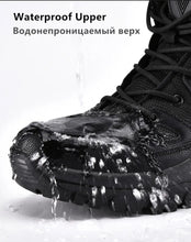 Load image into Gallery viewer, Men&#39;s Winter Warm Plush Fur Snow Boots; Waterproof Leather; Outdoor Non-slip Work Boots
