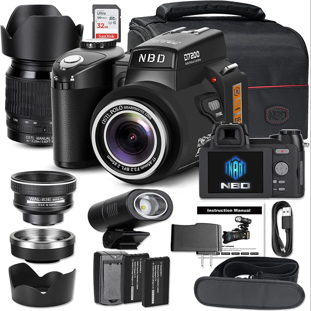 G-Anica Digital SLR Camera 33MP DSLR Camera With 24X Telephoto Lens 1080P Video Camera Professional Digital Camera