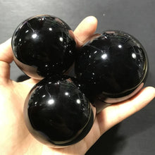 Load image into Gallery viewer, Black Obsidian Sphere Healing Crystal Magic Ball Reiki Rock Stone Feng Shui Witchcraft Gemstone Sphere Room Decor Gift No Base
