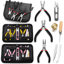 Load image into Gallery viewer, 1 Pack Jewelry Making Supplies Kits with Jewelry Pliers Jump Ring Opener Awl Thread Scissors for Jewelry Repair Jewelry Making

