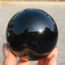 Load image into Gallery viewer, Black Obsidian Sphere Healing Crystal Magic Ball Reiki Rock Stone Feng Shui Witchcraft Gemstone Sphere Room Decor Gift No Base
