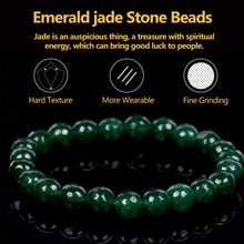 Load image into Gallery viewer, Natural Stone Emerald Jade Bracelet; Jewelry Gift; Elastic Thread
