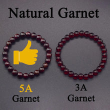 Load image into Gallery viewer, Natural 5A Garnet Stone Femme Wine Red Bead Bracelet Men Bangle Women Bracelet Lucky Energy Healing Jewelry Valentine&#39;s Day Gift
