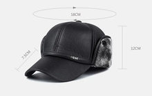 Load image into Gallery viewer, Winter New Men&#39;s Hat Imitation Leather Baseball Cap, Fashion Ear Protection Cap, Cap, Winter Outdoor Warm Hat, Elderly Hat
