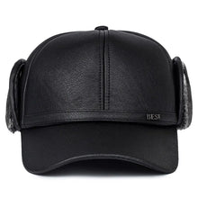 Load image into Gallery viewer, Winter New Men&#39;s Hat Imitation Leather Baseball Cap, Fashion Ear Protection Cap, Cap, Winter Outdoor Warm Hat, Elderly Hat
