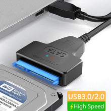 Load image into Gallery viewer, SATA to USB 3.0 / 2.0 Cable Up to 6 Gbps for 2.5 Inch External HDD SSD Hard Drive SATA 3 22 Pin Adapter USB 3.0 to Sata III Cord

