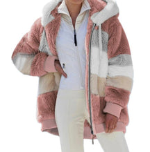 Load image into Gallery viewer, Ladies Cashmere Winter Coat; Fashion Casual; Plaid; Hooded Zipper
