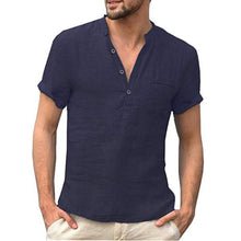 Load image into Gallery viewer, Summer New Men&#39;s Short-Sleeved T-shirt; Cotton and Linen Casual; S-3XL
