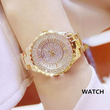 Load image into Gallery viewer, Women Watches Luxury Brand Diamond Quartz Ladies Rose Gold Watch Stainless Steel Clock Dress Watch women relogio feminino
