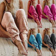 Load image into Gallery viewer, Women&#39;s solid color loose plush casual pants
