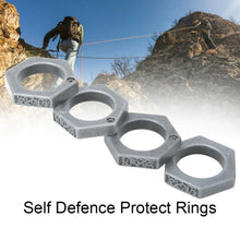Load image into Gallery viewer, HARD SELF DEFENSE RING Men&#39;s Round Finger Hexagonal Ring Emergency Window Breaker Guard Ring
