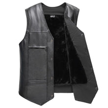 Load image into Gallery viewer, Men&#39;s PU Leather Fleece Vest; Large Sizes
